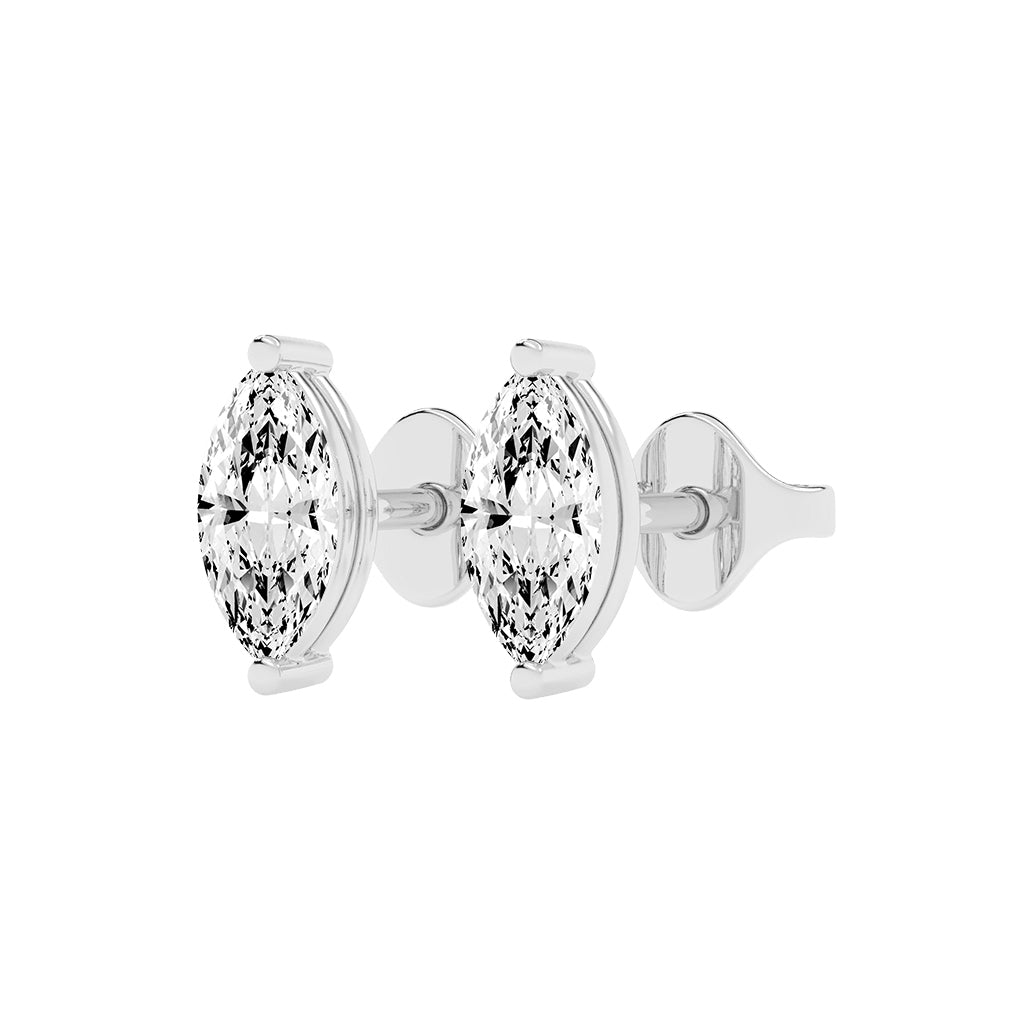 Luminous Leaf Diamond Stud Earrings