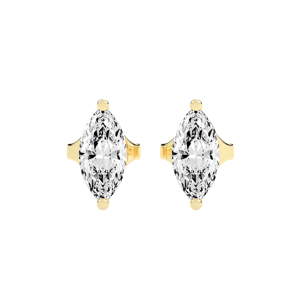 Luminous Leaf Diamond Stud Earrings