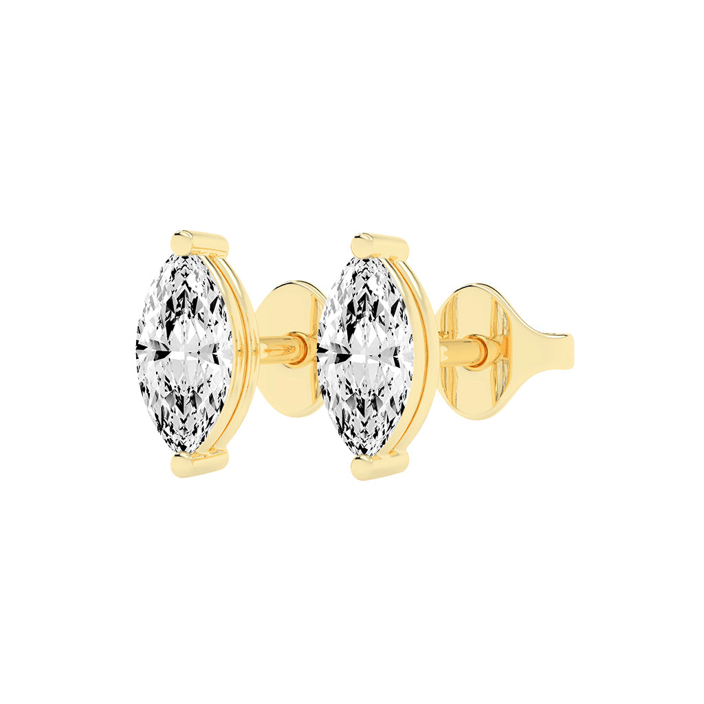 Luminous Leaf Diamond Stud Earrings