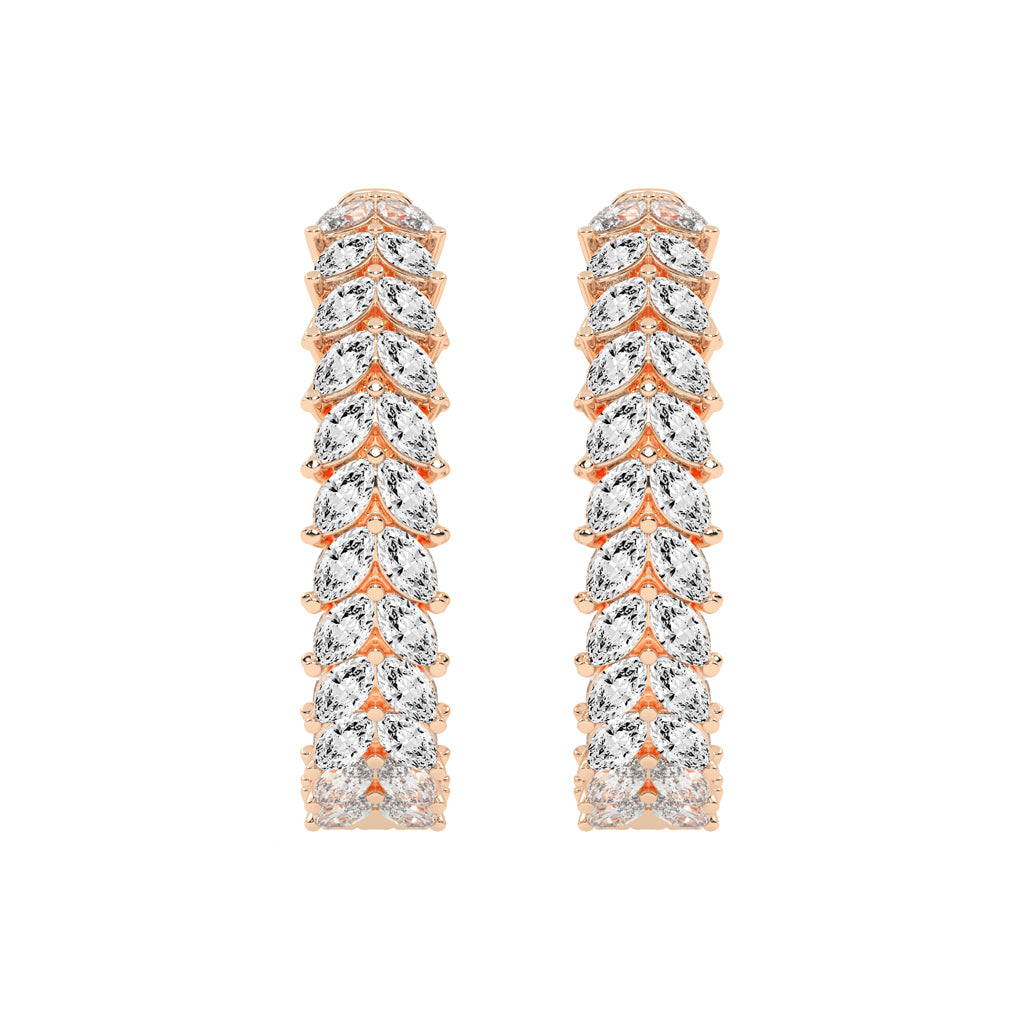 Cascading Marquise Diamond Hoop Earrings