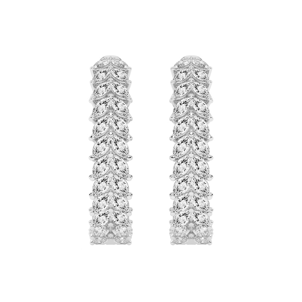 Cascading Marquise Diamond Hoop Earrings