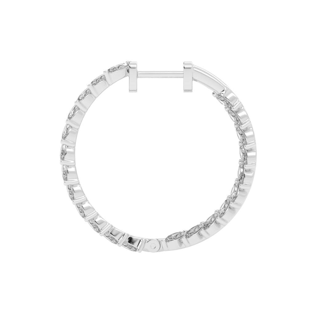 Cascading Marquise Diamond Hoop Earrings