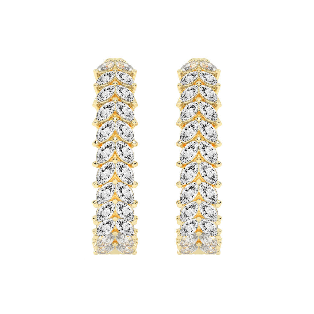 Cascading Marquise Diamond Hoop Earrings