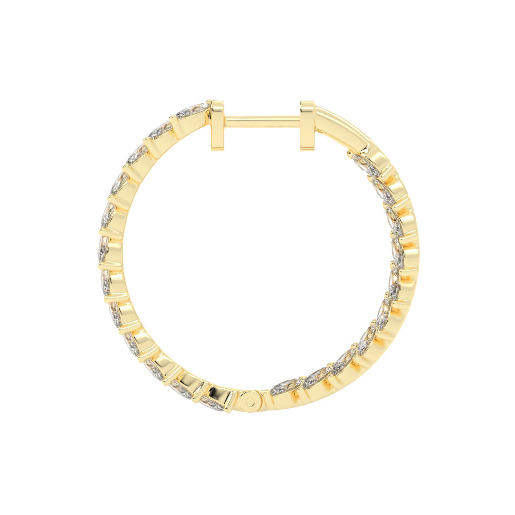 Cascading Marquise Diamond Hoop Earrings