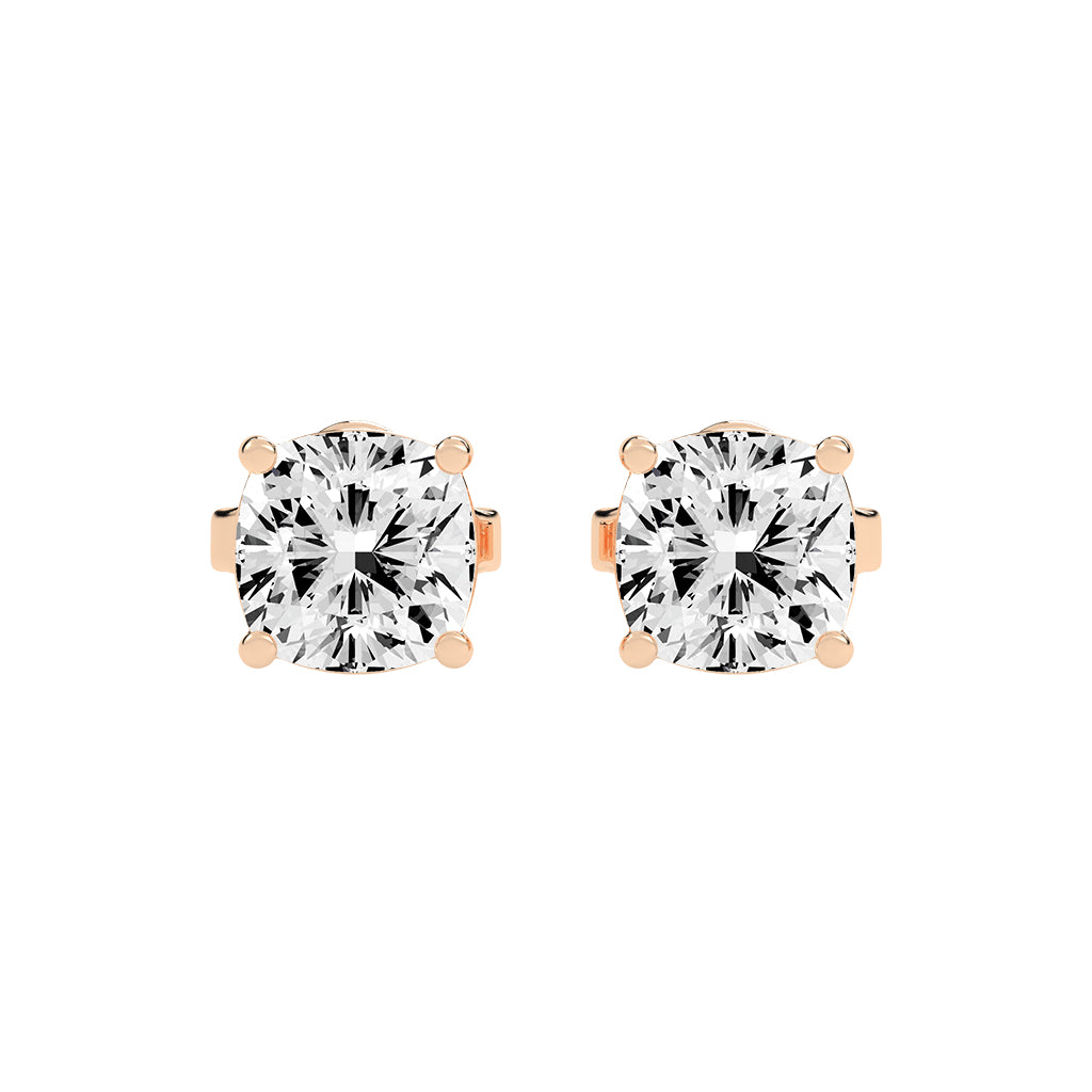 Pillow of Light Diamond Stud Earrings