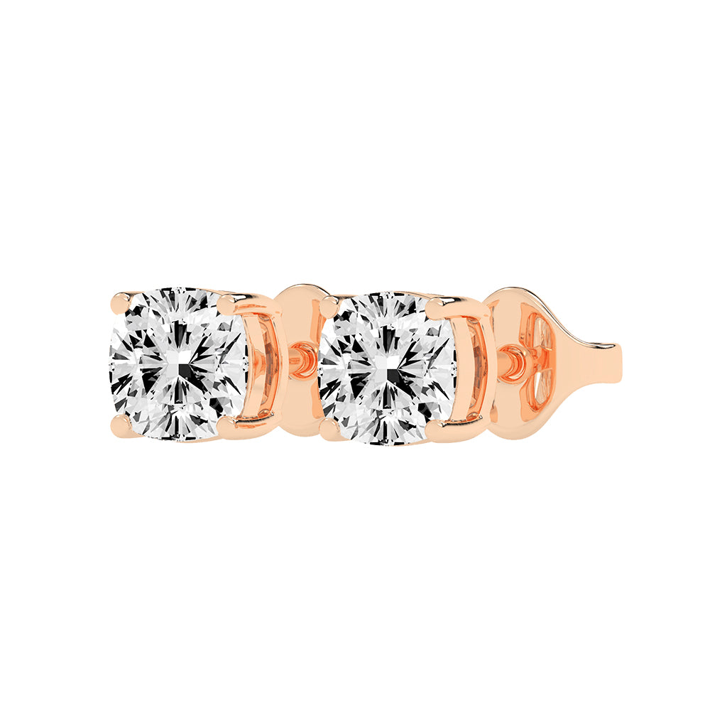 Pillow of Light Diamond Stud Earrings