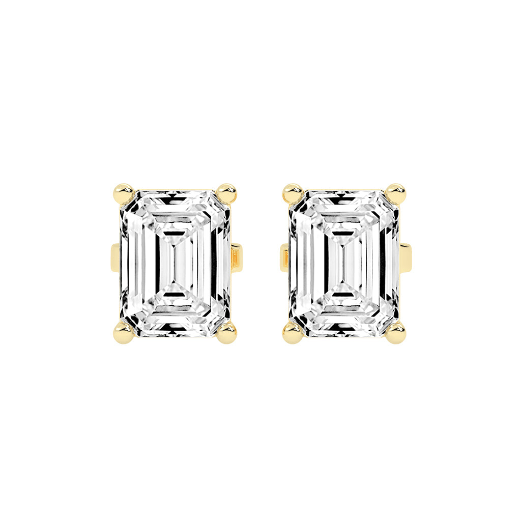Architectural Brilliance Emerald-Cut Diamond Stud Earrings