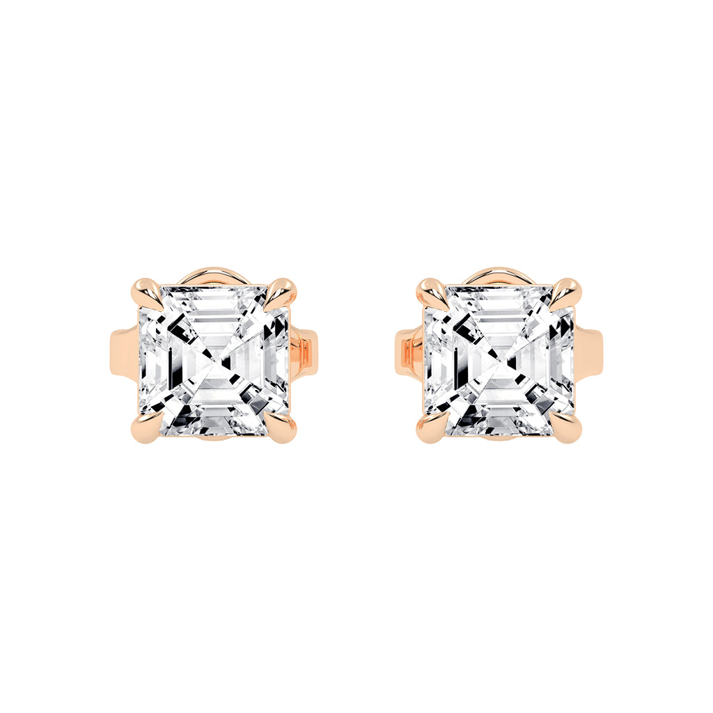 Art Deco Allure Asscher Diamond Stud Earrings