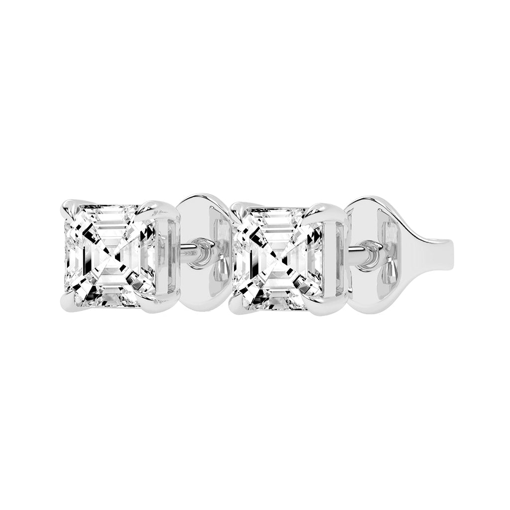 Art Deco Allure Asscher Diamond Stud Earrings