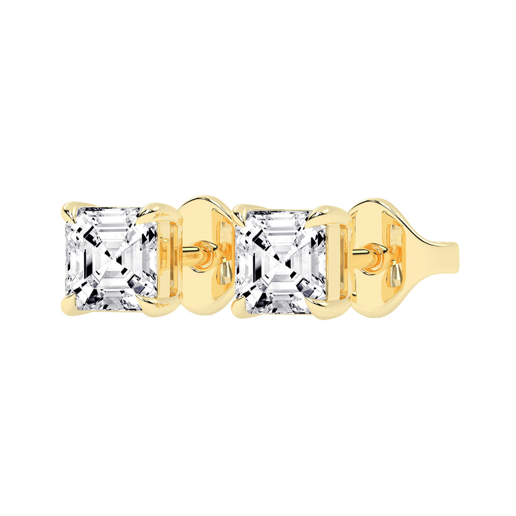 Art Deco Allure Asscher Diamond Stud Earrings