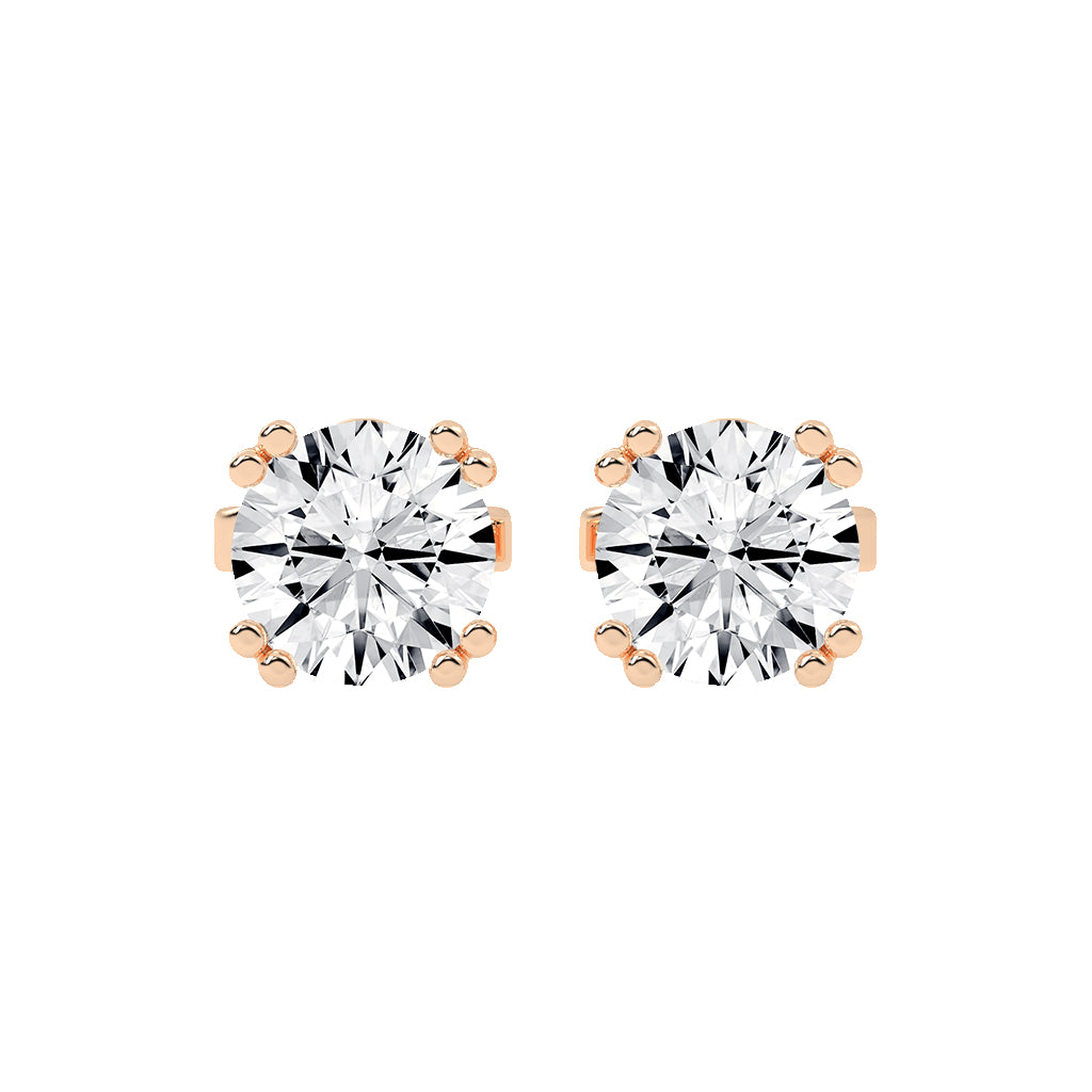 Classic Brilliance Beaded Prong Diamond Stud Earrings