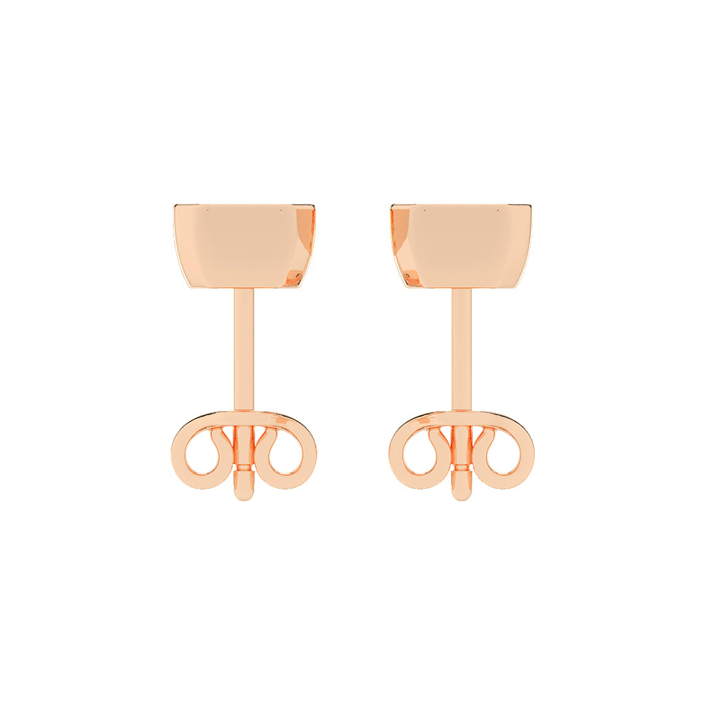 Streamlined Elegance Bezel Emerald-Cut Diamond Stud Earrings