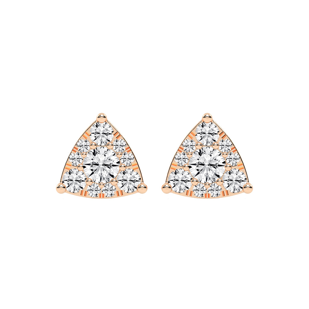 Pyramid of Light Diamond Stud Earrings
