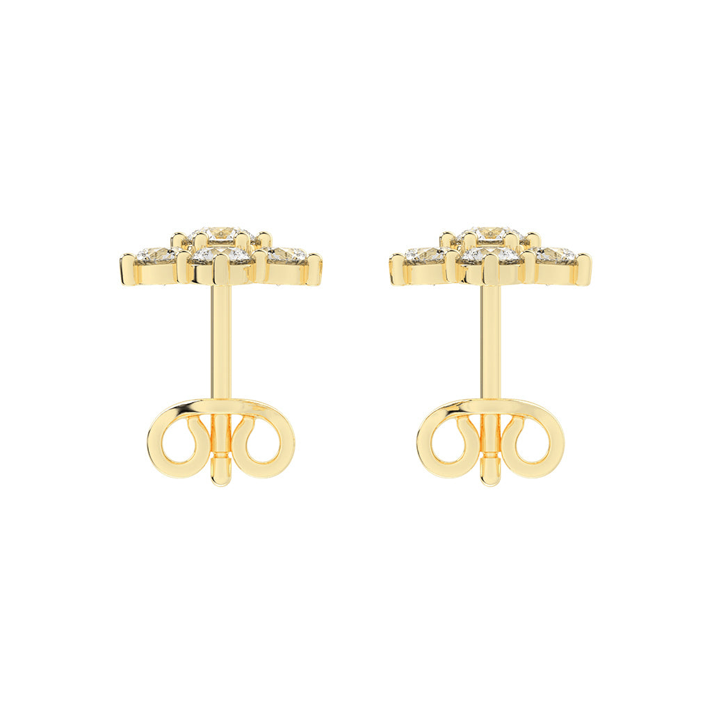 Stellar Bloom Diamond Cluster Stud Earrings
