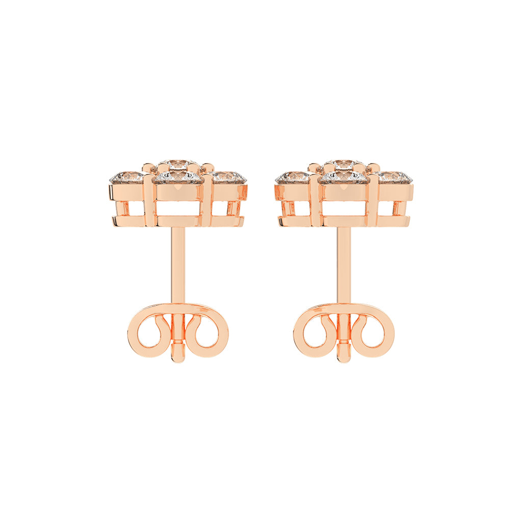 Cosmic Bloom Diamond Cluster Stud Earrings