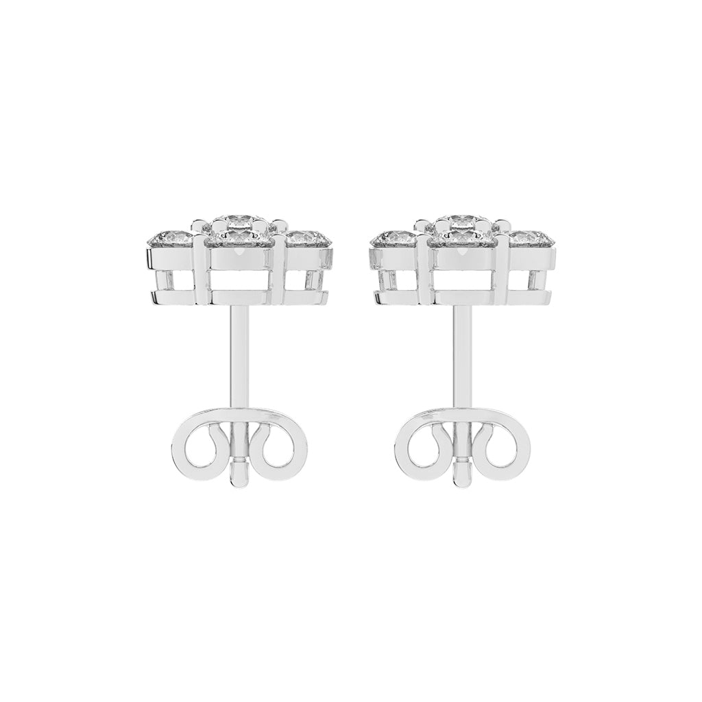 Cosmic Bloom Diamond Cluster Stud Earrings