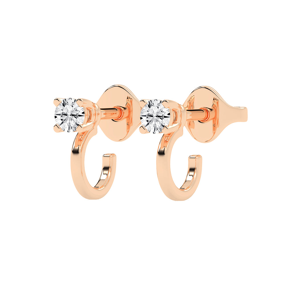Modern Contours Round Diamond Earrings