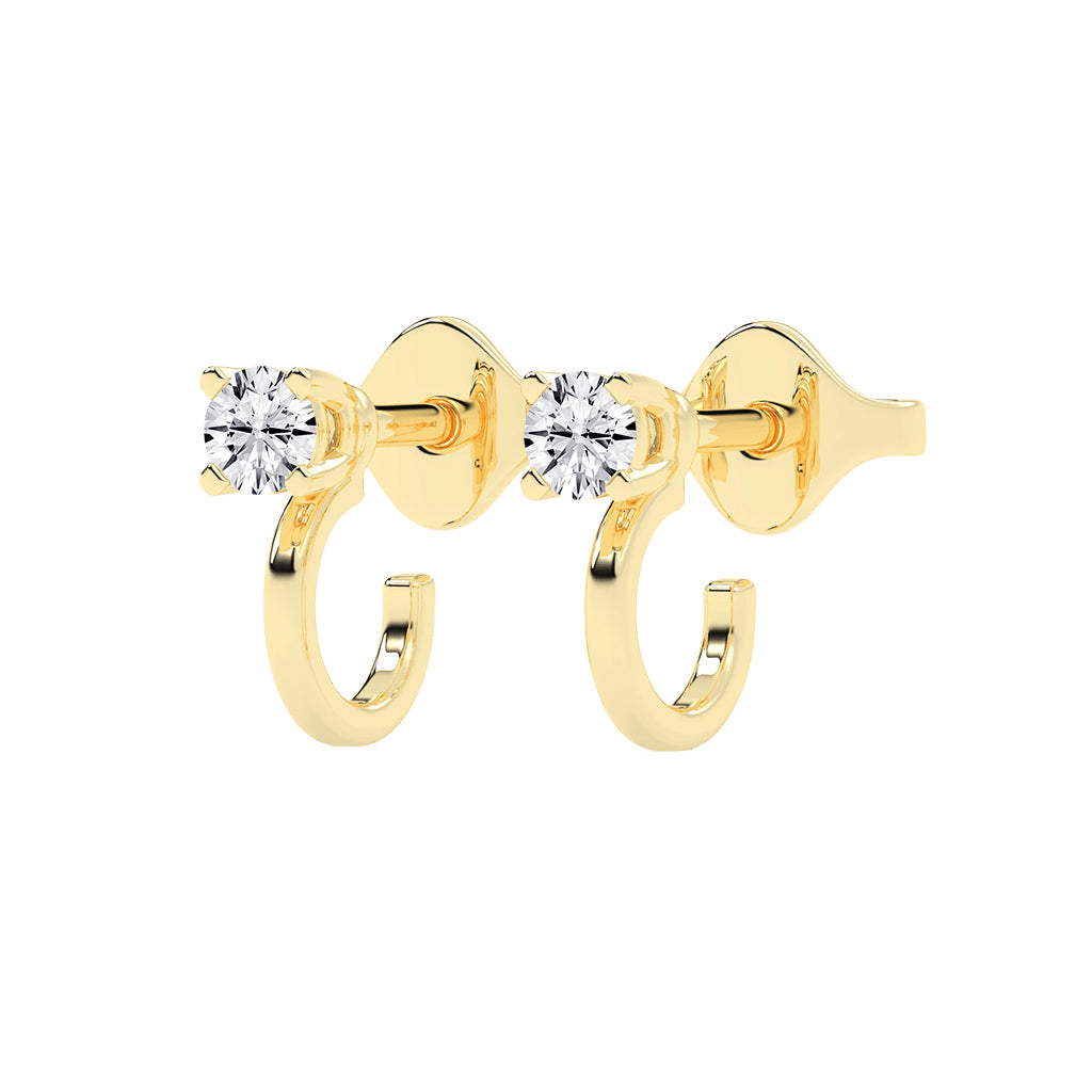 Modern Contours Round Diamond Earrings
