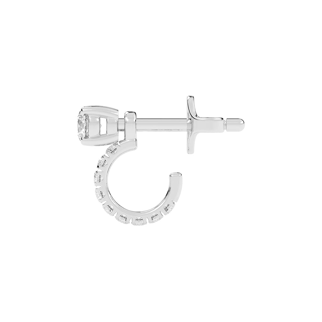 Convertible Brilliance Round Diamond Hoop Jacket Earrings