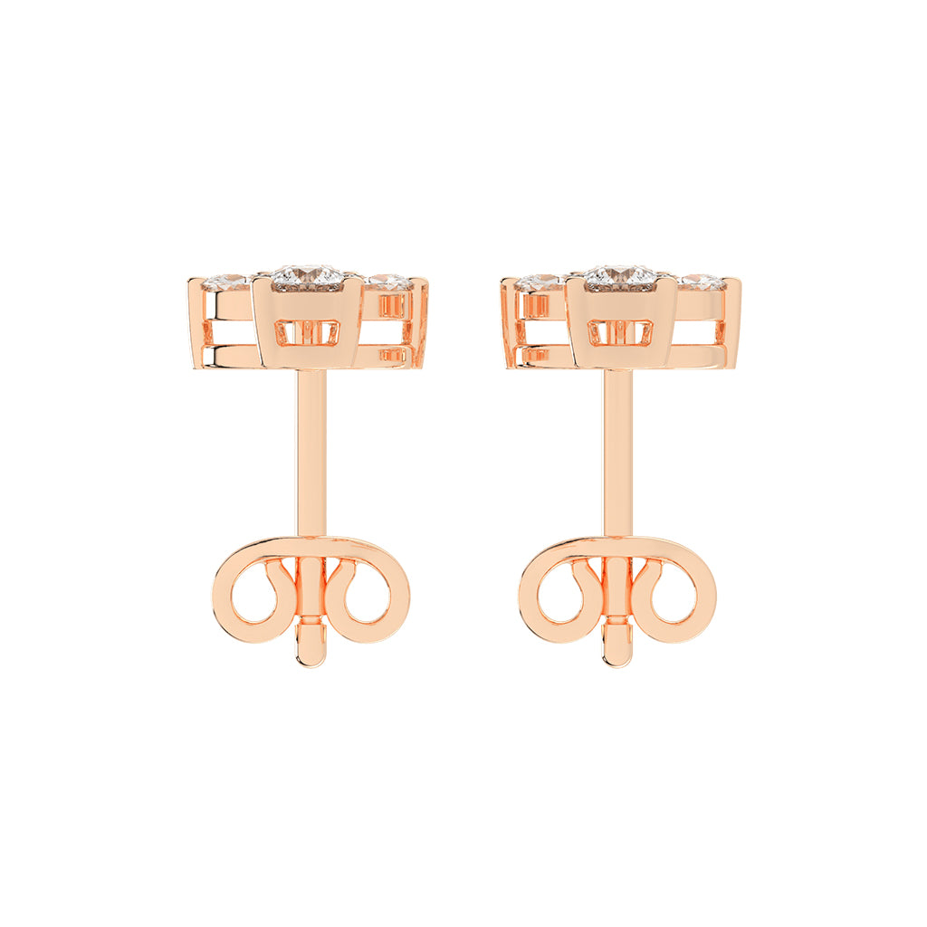 Ethereal Blossom Mixed Cut Diamond Cluster Studs