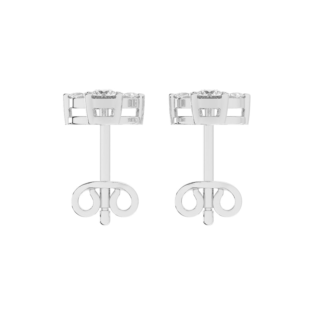 Ethereal Blossom Mixed Cut Diamond Cluster Studs