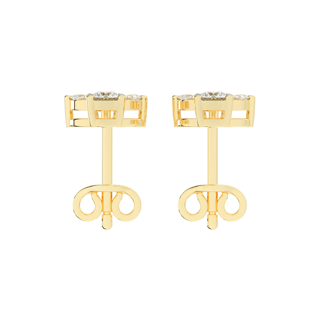 Ethereal Blossom Mixed Cut Diamond Cluster Studs