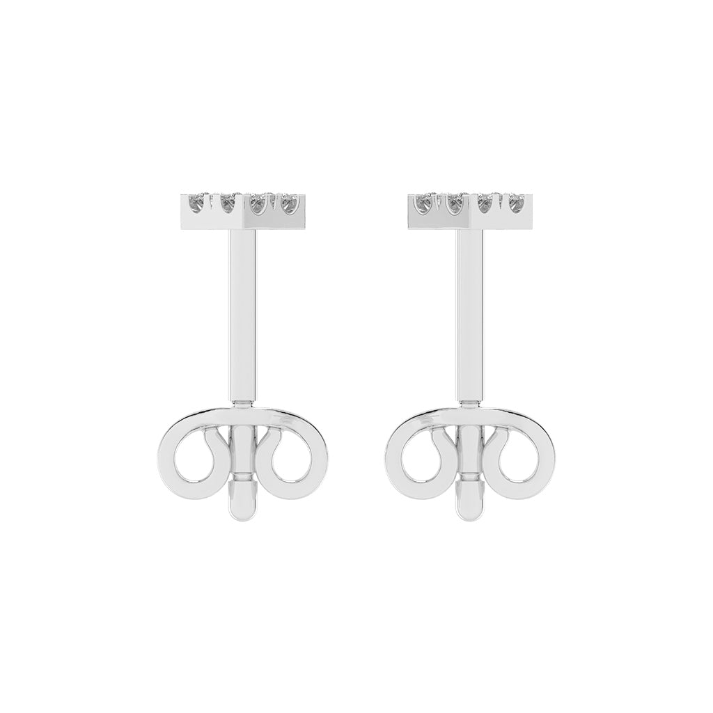 Pave Square Cluster Diamond Studs
