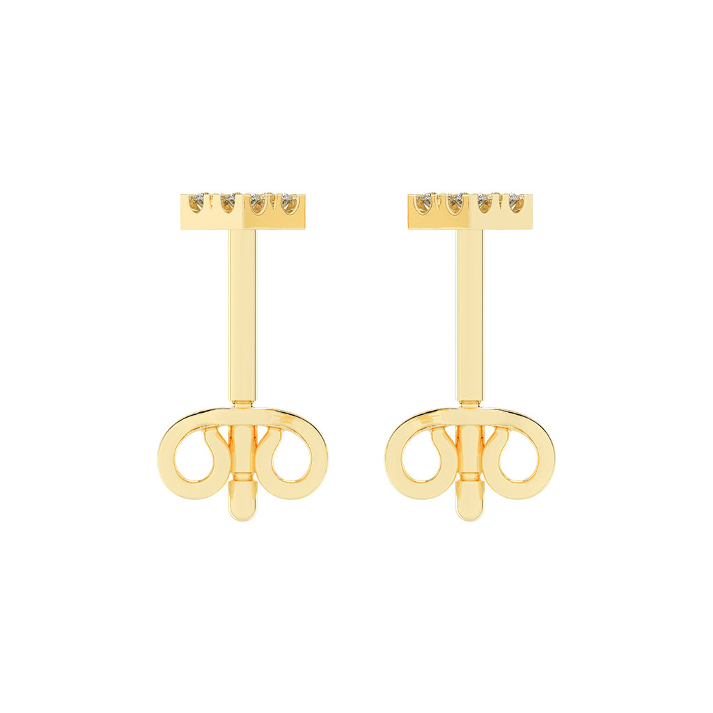 Pave Square Cluster Diamond Studs