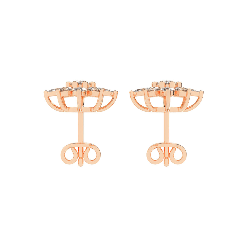 Radiant Petal Burst Mixed Cut Diamond Studs