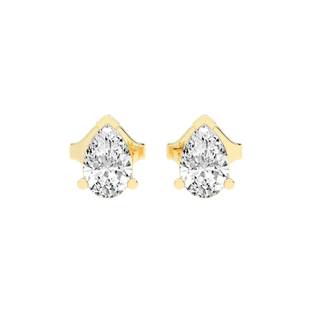Timeless Elegance Pear Solitaire Diamond Studs