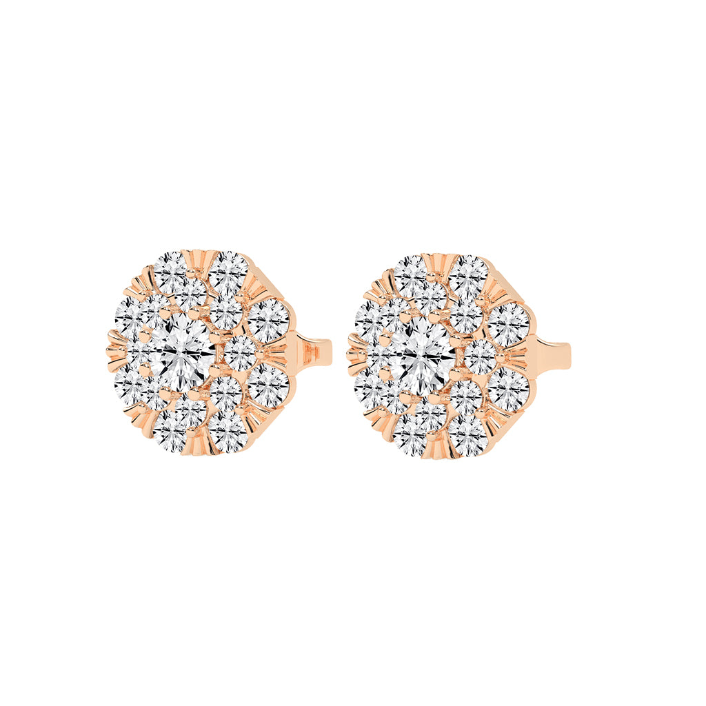 Effulgent Cluster Round Brilliant Diamond Studs