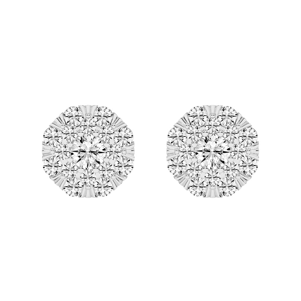 Effulgent Cluster Round Brilliant Diamond Studs