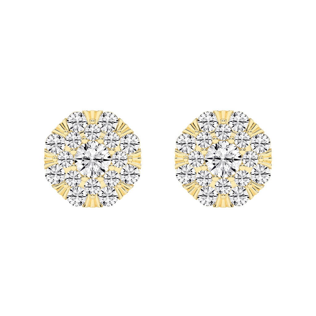 Effulgent Cluster Round Brilliant Diamond Studs