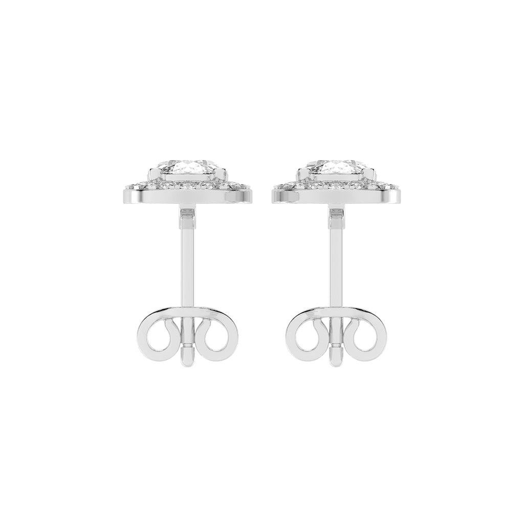 Elegant Oval Halo Brilliance Diamond Studs