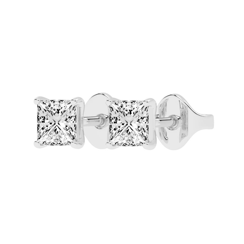 Princess-Cut Solitaire Studs