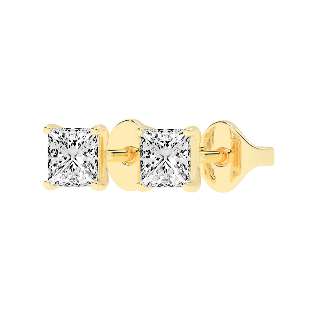 Princess-Cut Solitaire Studs