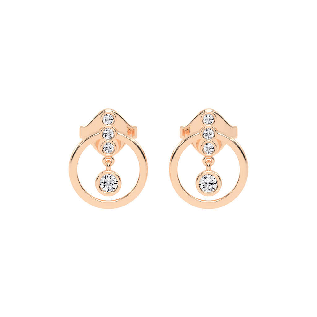 Dazzling Drop Halo Stud Earrings