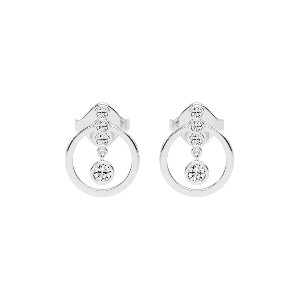 Dazzling Drop Halo Stud Earrings