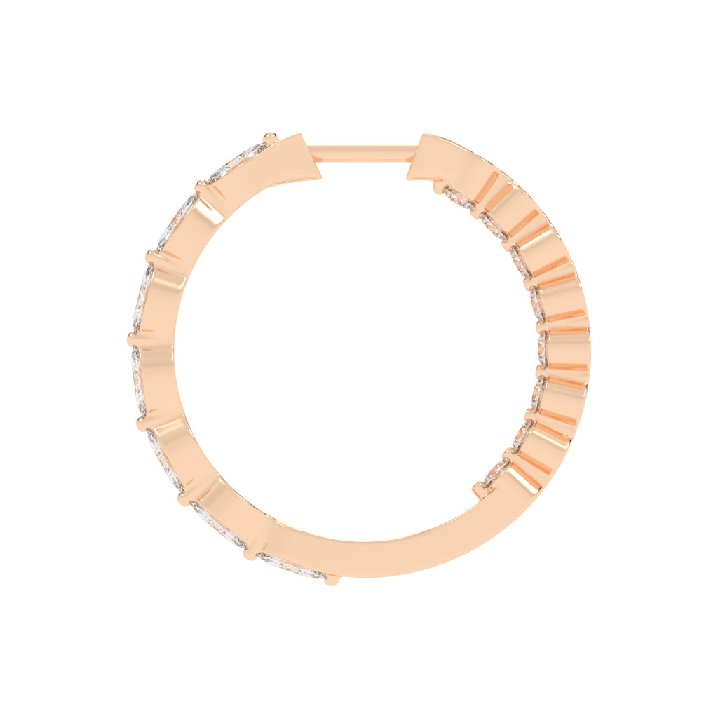 Mixed-Cut Eternity Hoop Earrings