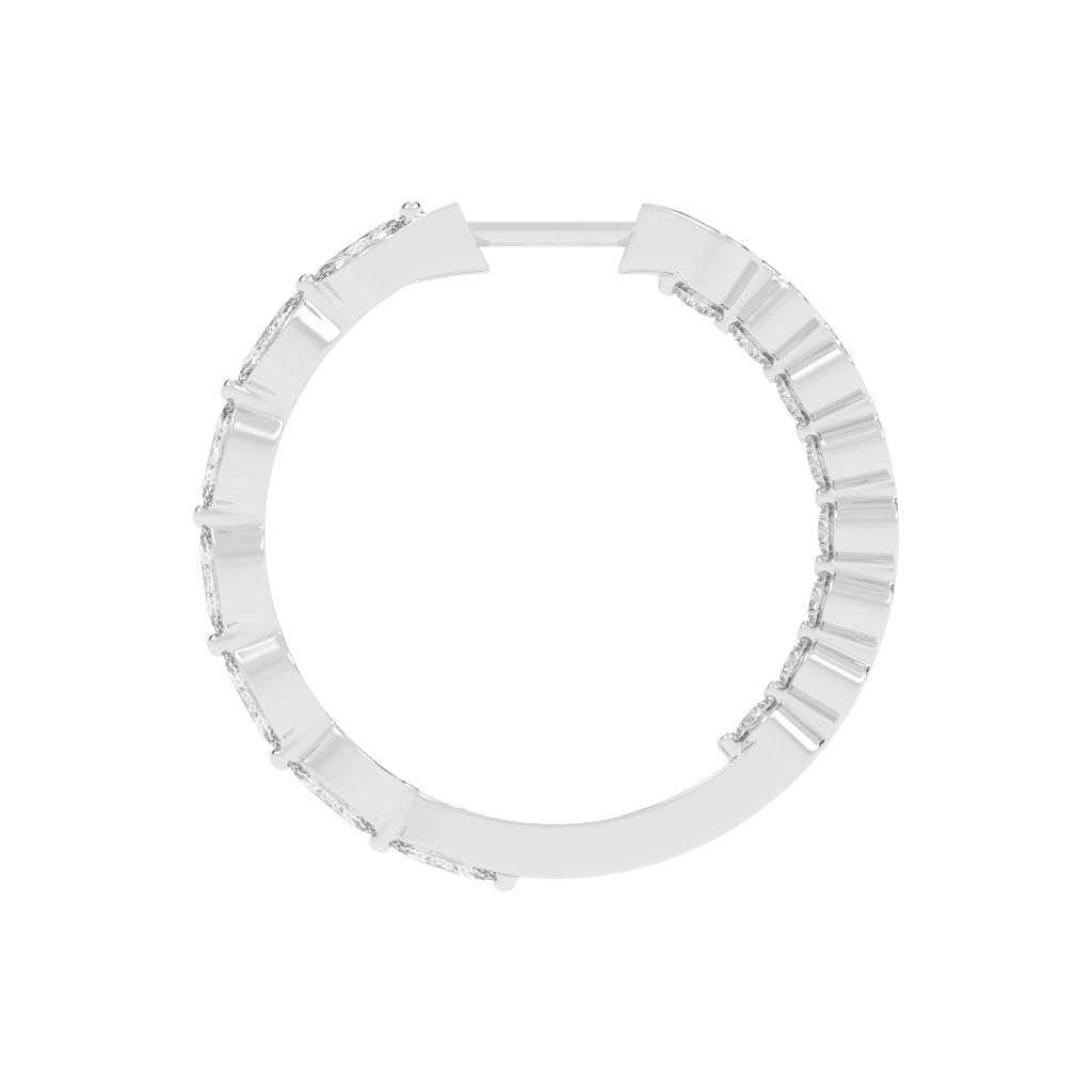 Mixed-Cut Eternity Hoop Earrings