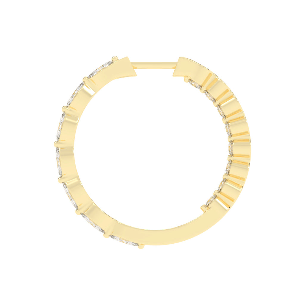 Mixed-Cut Eternity Hoop Earrings