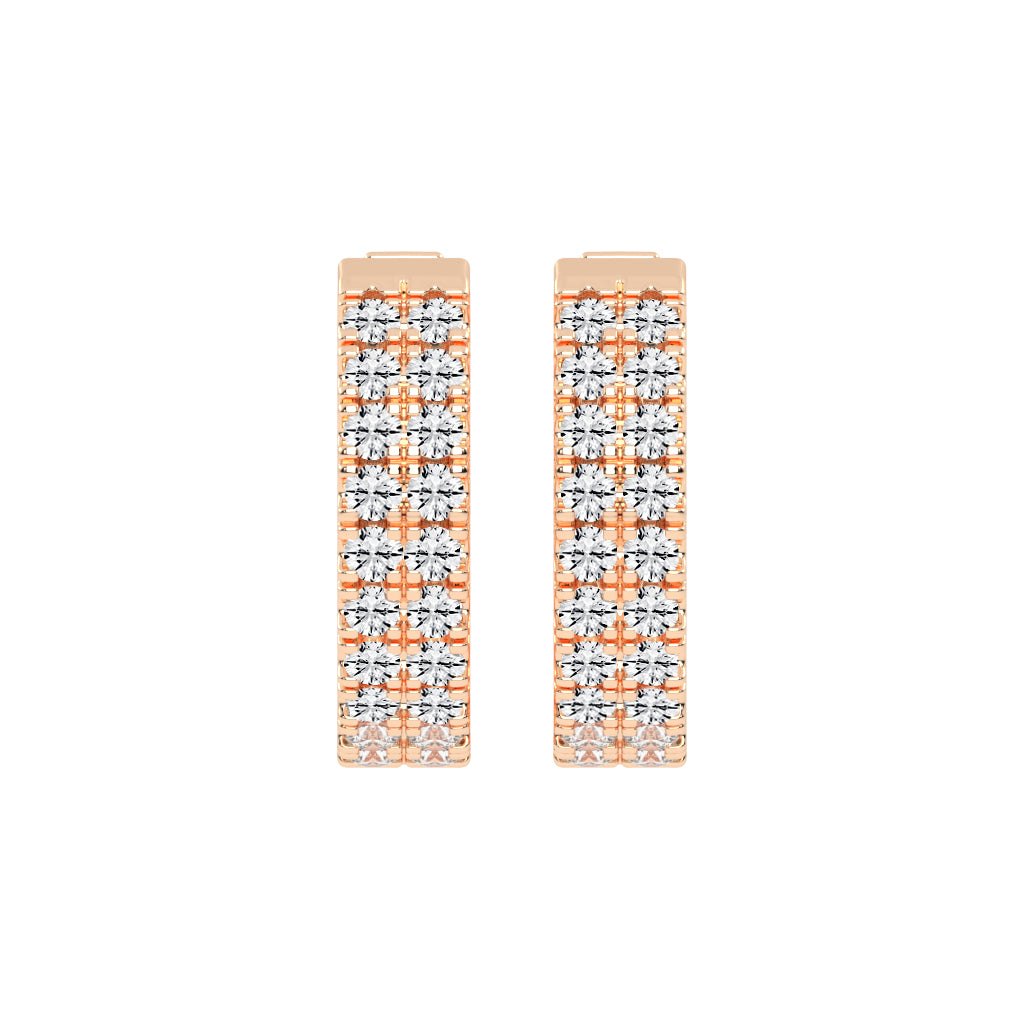 Multi-Row Pave Hoop Earrings