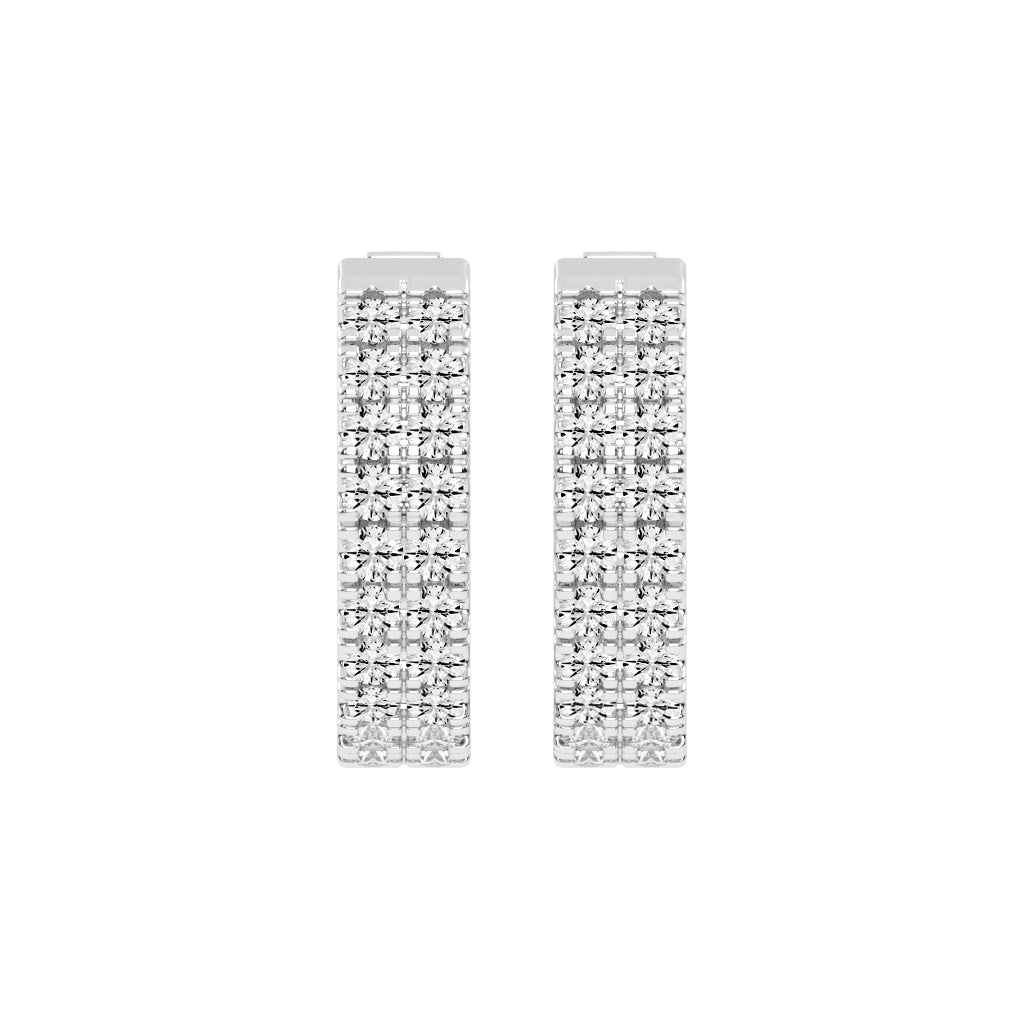 Multi-Row Pave Hoop Earrings