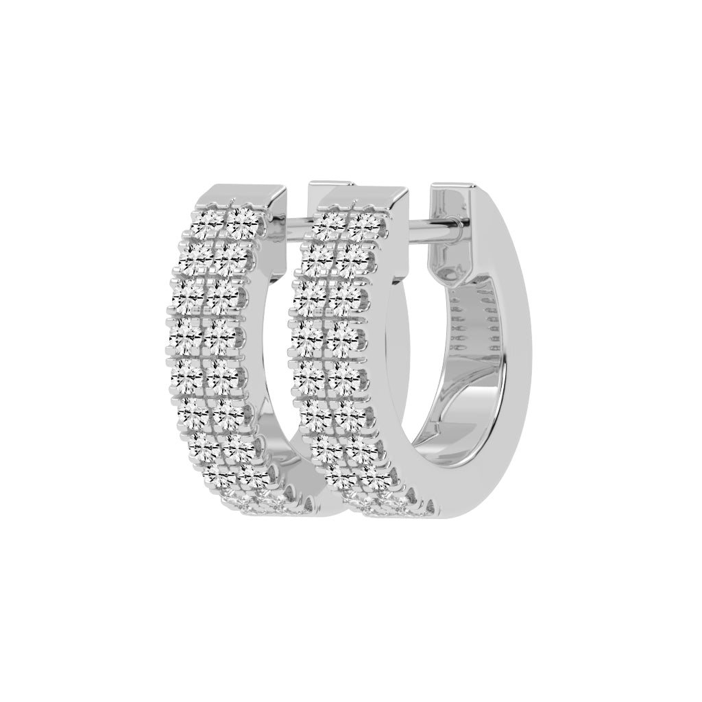 Multi-Row Pave Hoop Earrings