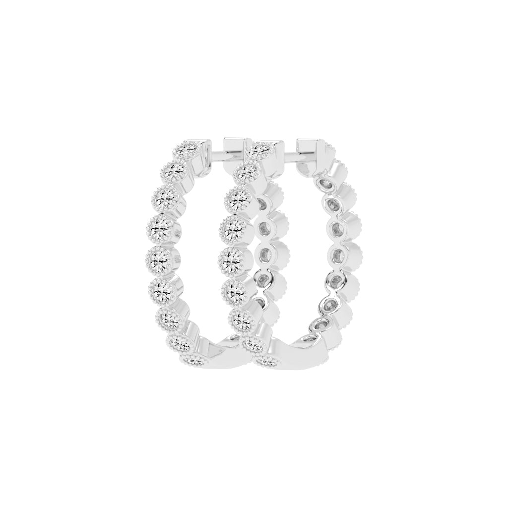 Beaded Frame Hoop Earrings