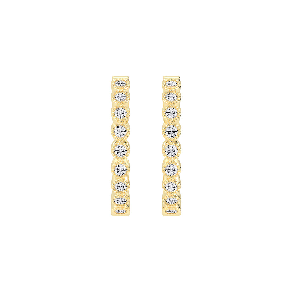 Beaded Frame Hoop Earrings