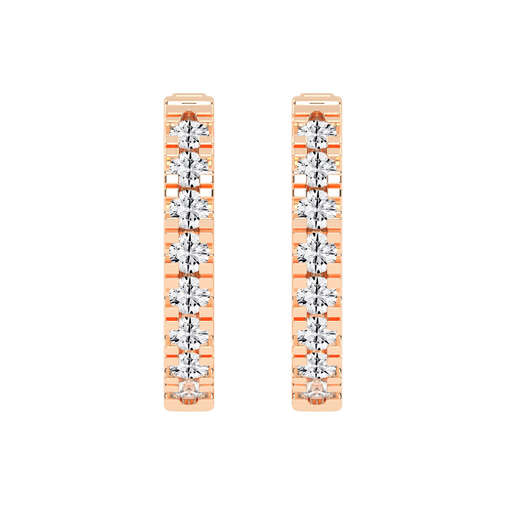 Elegant Pave Channel Hoop Earrings