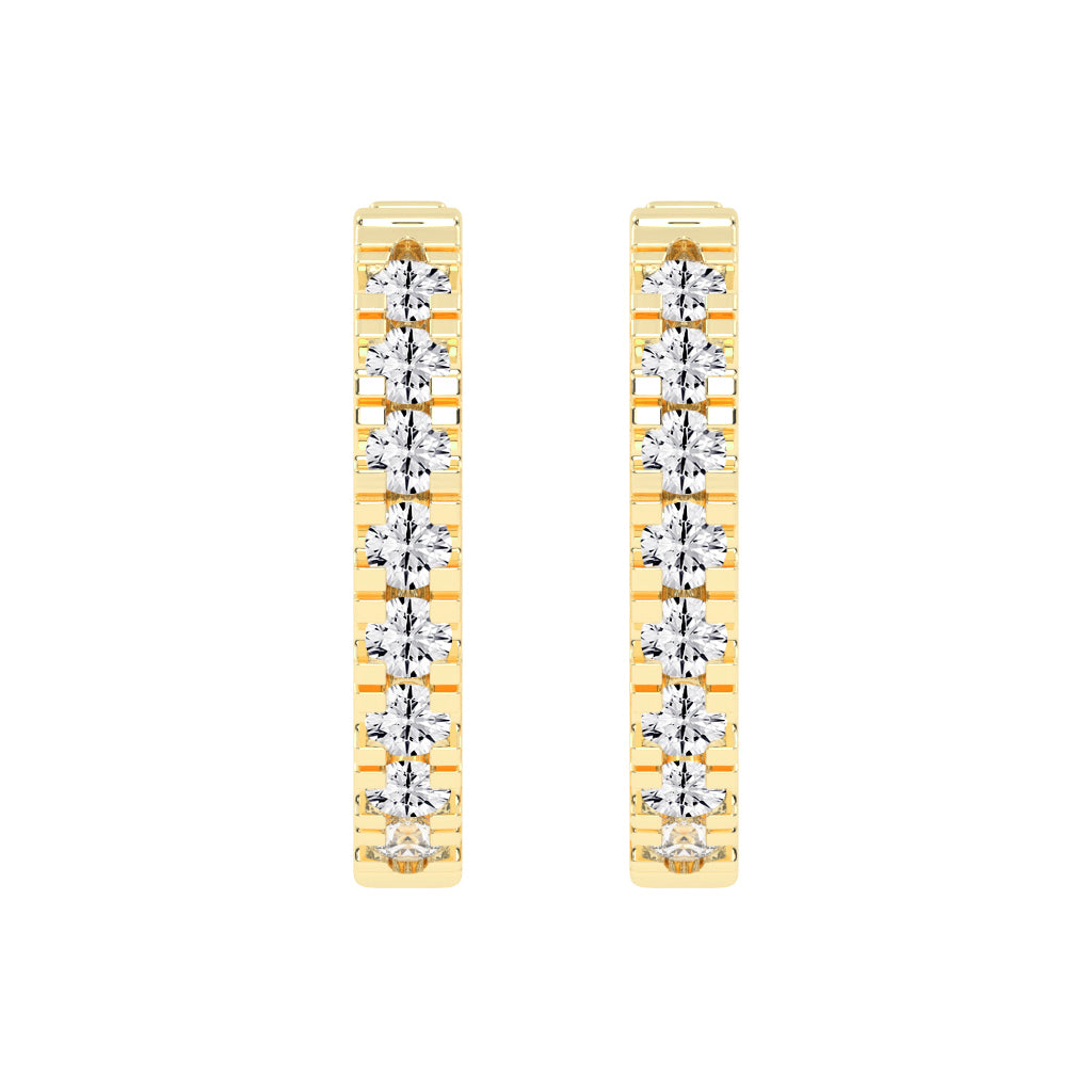 Elegant Pave Channel Hoop Earrings