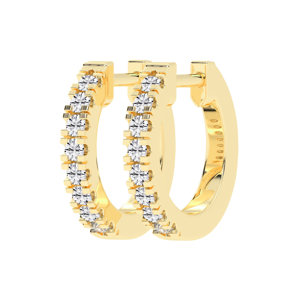 Elegant Pave Channel Hoop Earrings