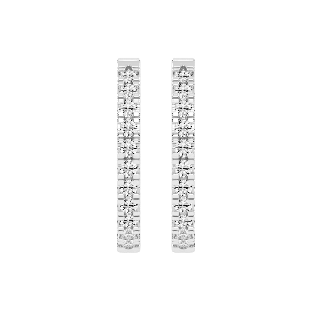 Sleek Pave Hoop Earrings